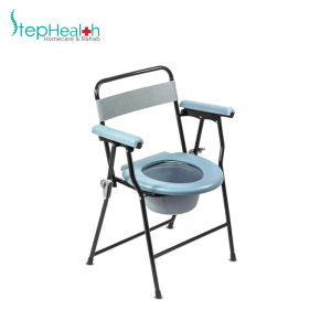 COMMODE CHAIR CHROMED STEEL FRAME - JL899