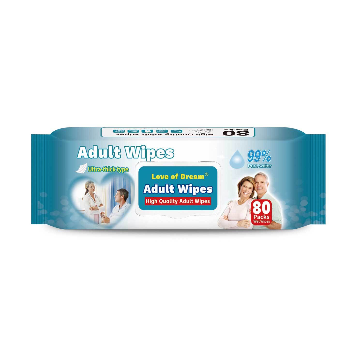 ADULT WIPES 80 PER PACK WET WIPES ADULT